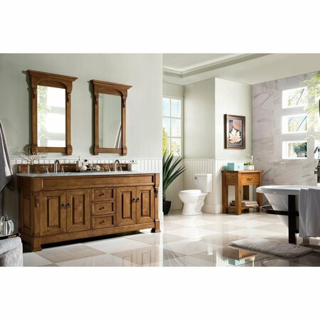 James Martin Vanities Brookfield 72in Double Vanity, Country Oak w/ 3 CM Carrara Marble Top 147-114-5771-3CAR